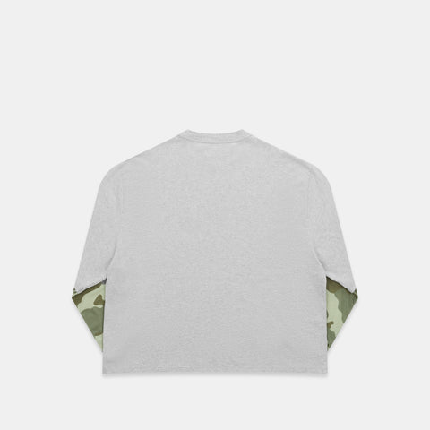 Camo / Green Camo Layered Longsleeve - Neutral Heather