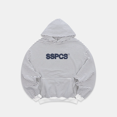Polkaline / The SSPCS Striped Hoodie - White
