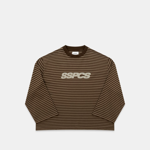 PL / The Slanted SSPCS Striped Longsleeve - Espresso Tone