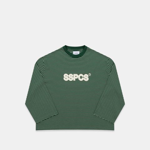 PL / The SSPCS Striped Longsleeve - Dark Forest Green