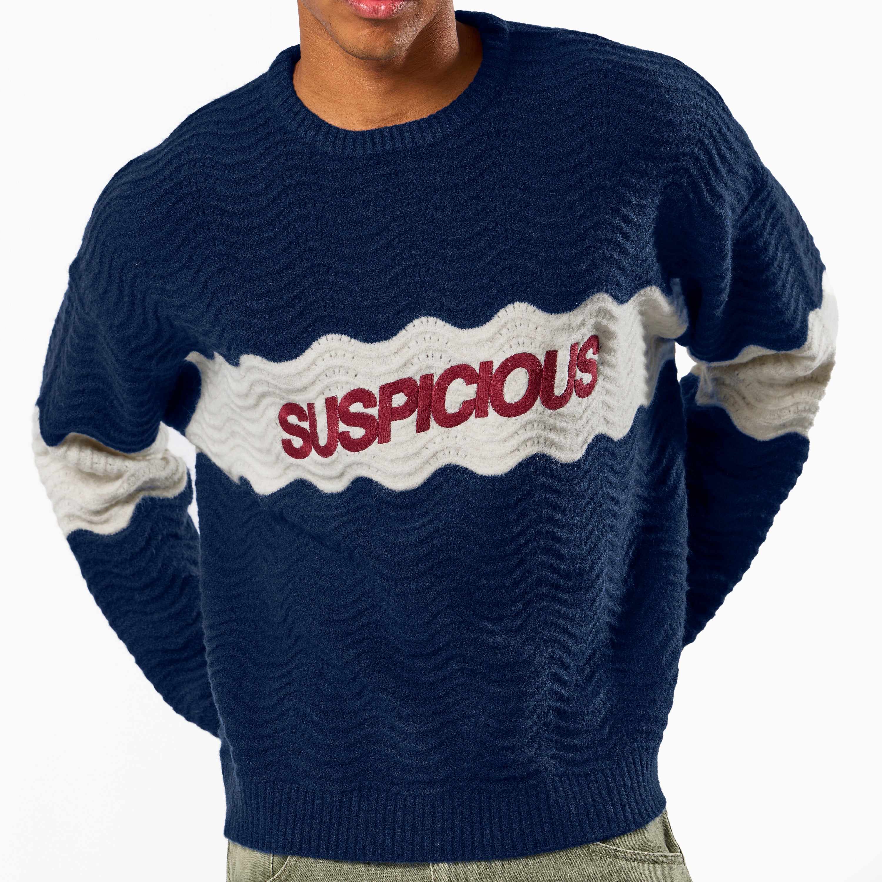 Break Knitted Wavy Sweat - Nightfall – Suspicious Antwerp