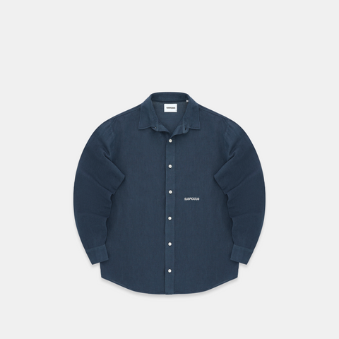 PL / Essentials Linen Longsleeve Shirt - Coastal Blue