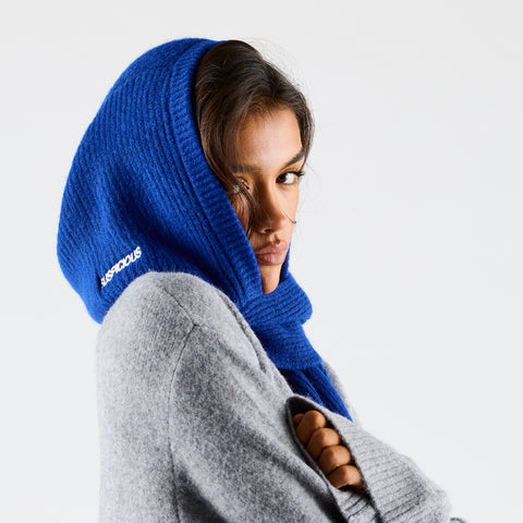 Women Drop / Clave Hooded Scarf - Big Blue
