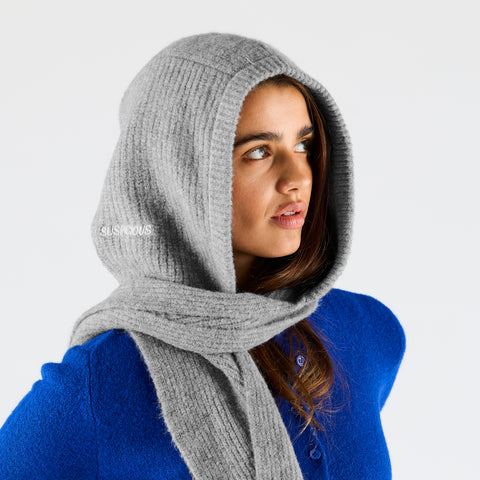 Women Drop / Clave Hooded Scarf - Heather