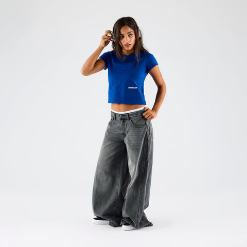 Women Drop / Clave W Baby Tee - Big Blue