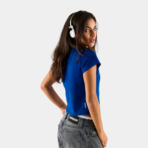 Women Drop / Clave W Baby Tee - Big Blue
