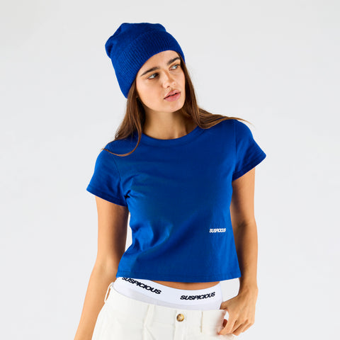 Women Drop / Clave W Baby Tee - Big Blue