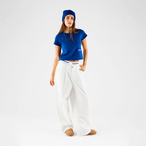 Women Drop / Clave W Baby Tee - Big Blue