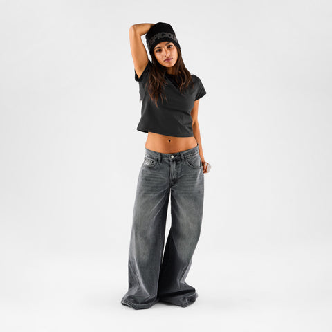 Women Drop / Clave W Baby Tee - Black