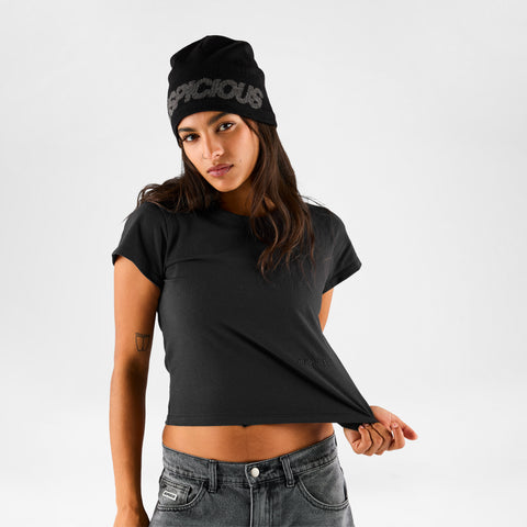 Women Drop / Clave W Baby Tee - Black