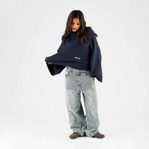 Women Drop / Clave W Sleeve Knit - Nightfall