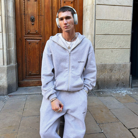 PL / The Essentials Zip-Up Hoodie - Neutral Heather