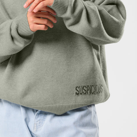 Winter2 / Core High Neck Knit - Frosted Green