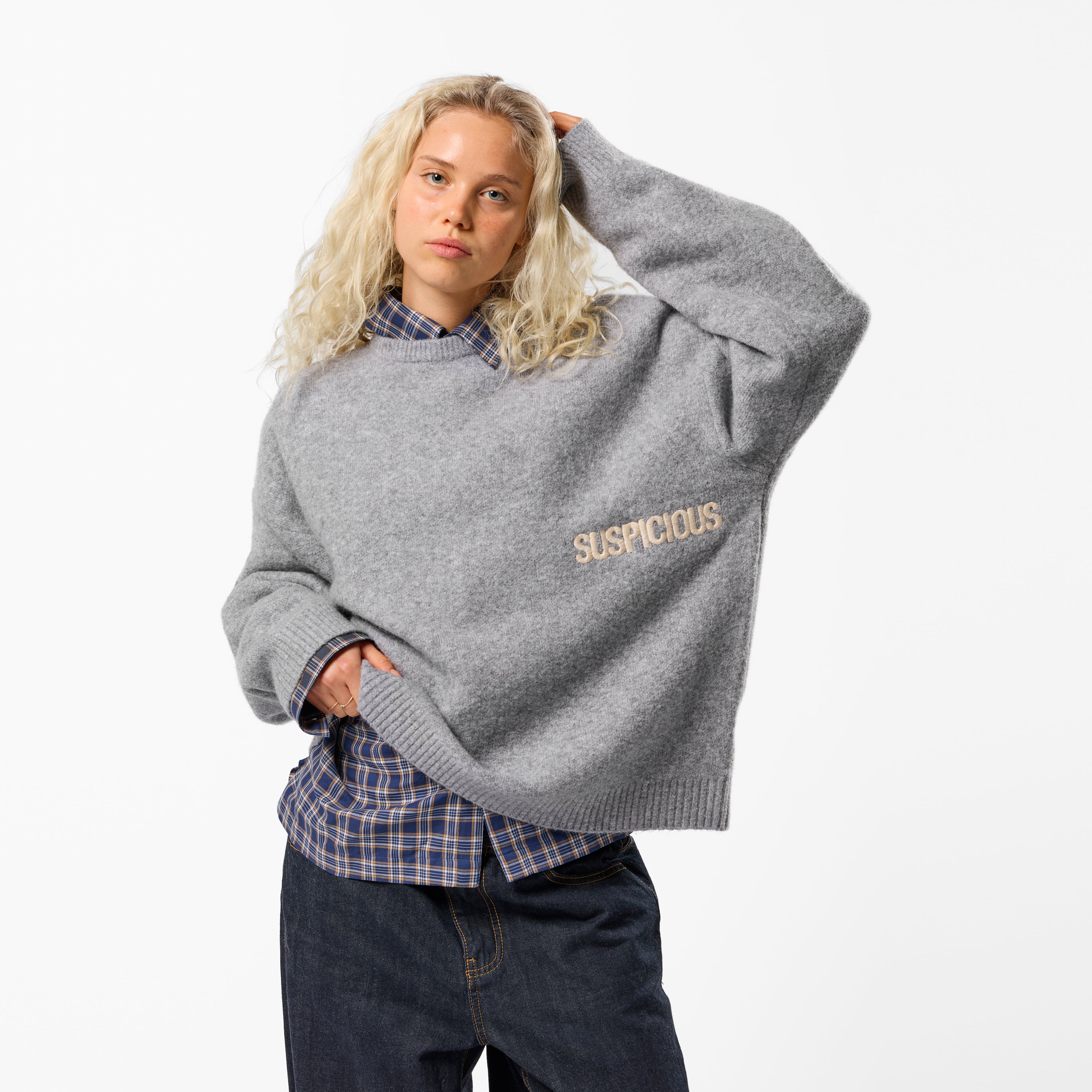 Core Knitted Sweat - Heather Grey – Suspicious Antwerp