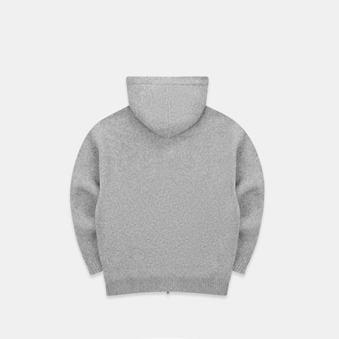 Winter1 / Core Knitted Zipped Hoodie - Heather Grey