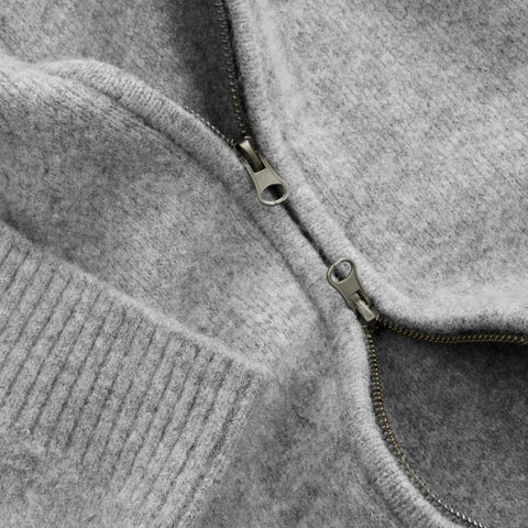 Winter1 / Core Knitted Zipped Hoodie - Heather Grey