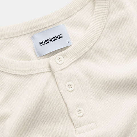 Core / Core Ribbed Henley Longsleeve - Natural
