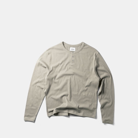 Core / Core Ribbed Henley Longsleeve - Rhino