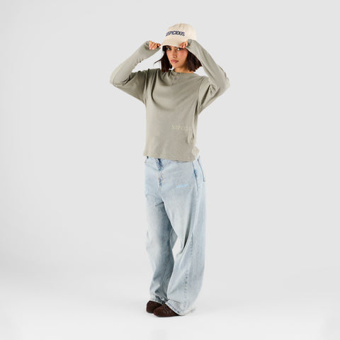Core / Core Slim Ribbed Henley Longsleeve - Rhino
