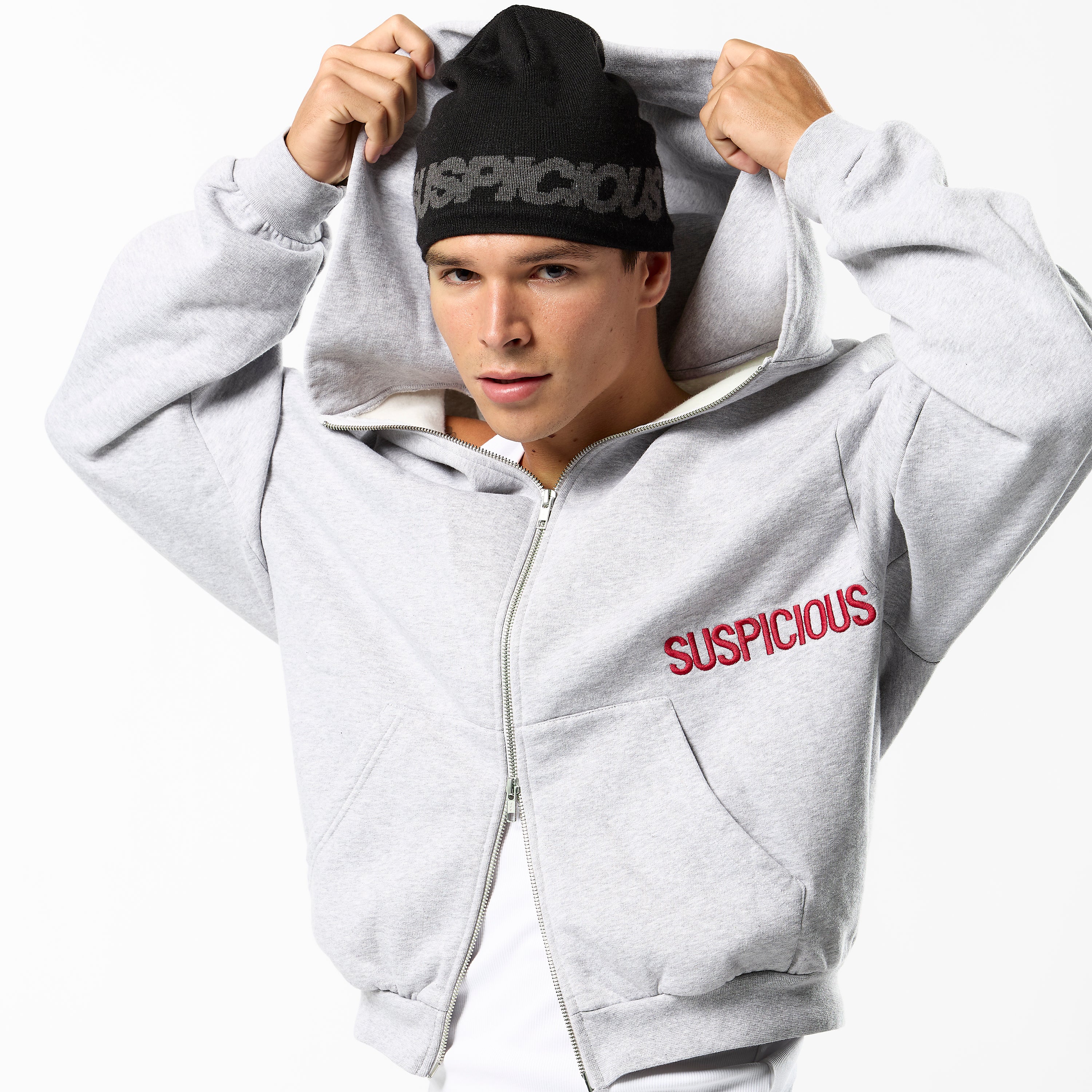 Core Zip-Up Hoodie - Neutral Heather – Suspicious Antwerp