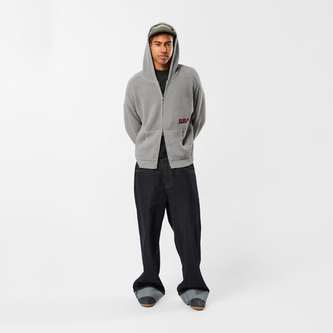 Fall / Core Zip-Up Knitted Hoodie - Neutral Heather