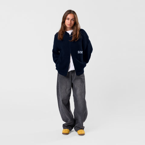 Fall / Core Zip-Up Knitted Hoodie - Nightfall