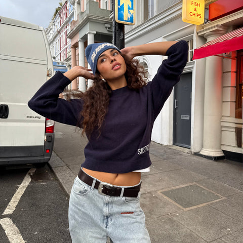 Winter2 / Core W High Neck Knit - Navy