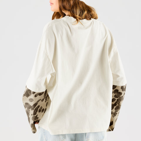 Suspicious Cowboys / Cow Layered Longsleeve - Natural