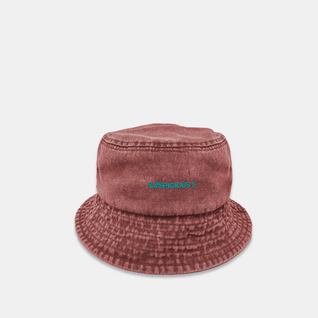 The Suspicious Smiley Bucket Hat - Crimson