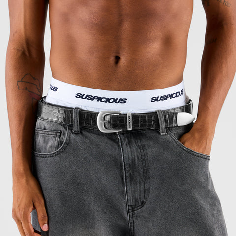 Suspicious Cowboys / Croco Belt - Black