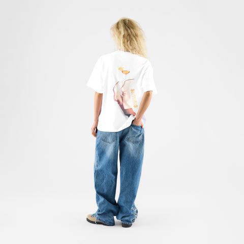 Bestsellers Variants / Dirty Heels Tee - White & Orange