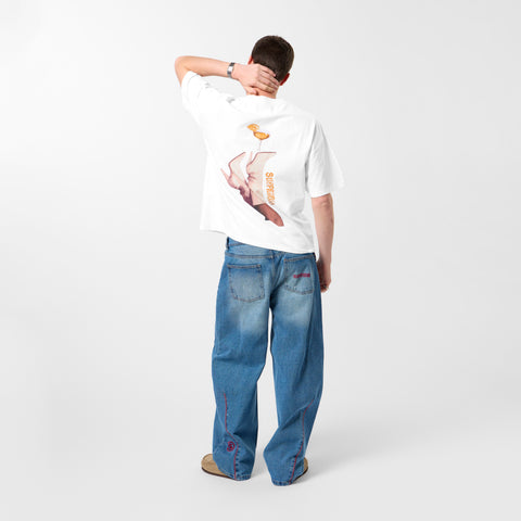 Bestsellers Variants / Dirty Heels Tee - White & Orange