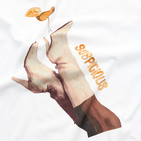 Bestsellers Variants / Dirty Heels Tee - White & Orange