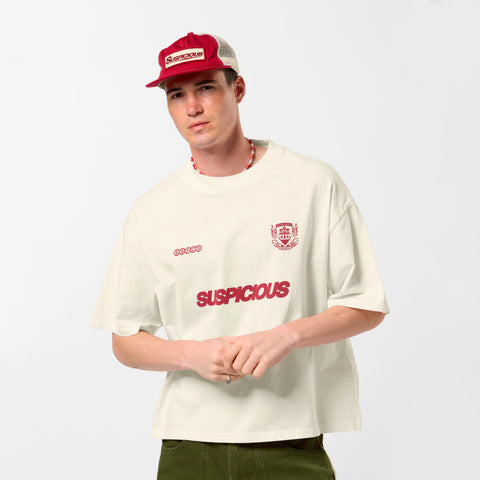 Bestsellers Variants / Emblem Tee - Natural & Ruby Red