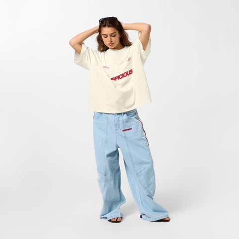 Bestsellers Variants / Emblem Tee - Natural & Ruby Red