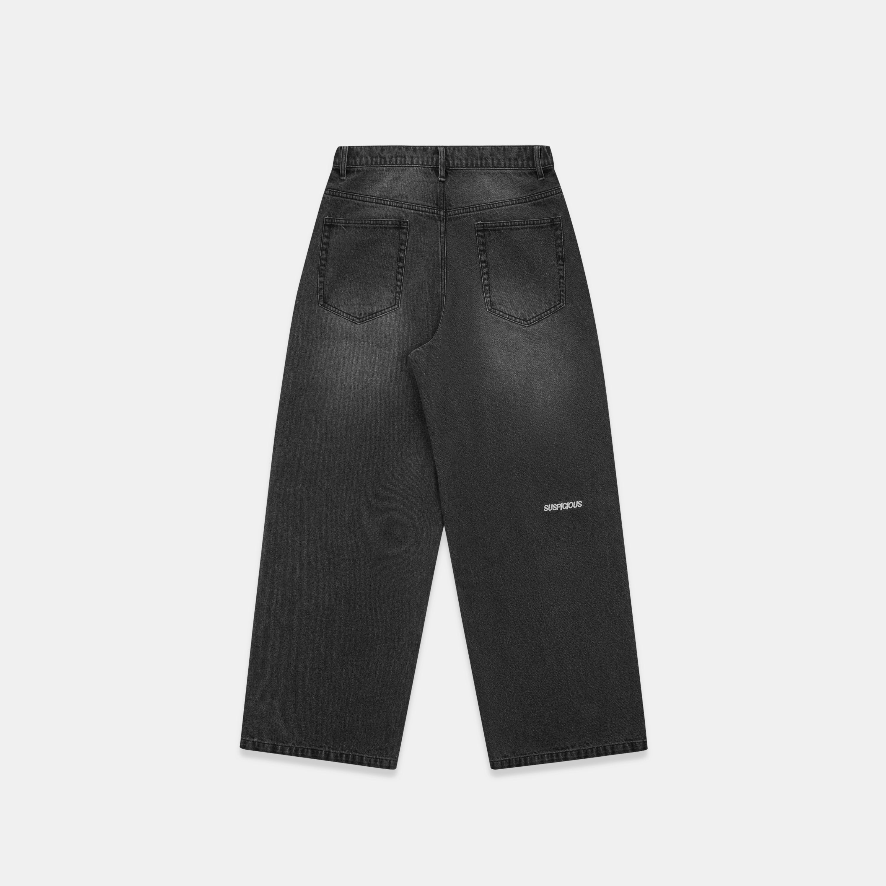Essentials Baggy Jeans - Black – Suspicious Antwerp