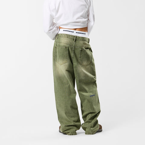 Softground / Essentials Baggy Jeans - Washed Green