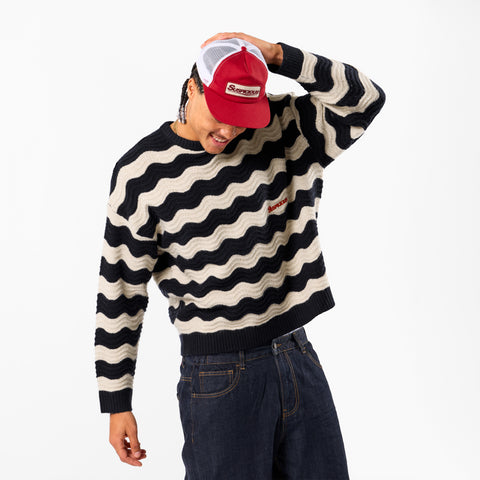 Winter3 / Essentials Knitted Wavy Sweat - Nightfall