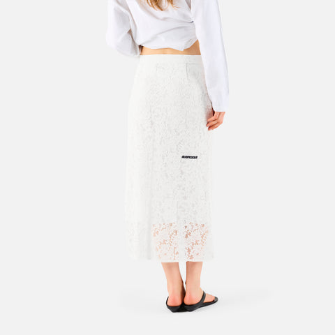 Boat / Essentials W Lace Long Skirt - White