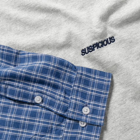 Suspicious Cowboys / Essentials Layered Tee & Shirt - Heather Grey