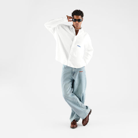 PL / Essentials Linen Longsleeve Shirt - White