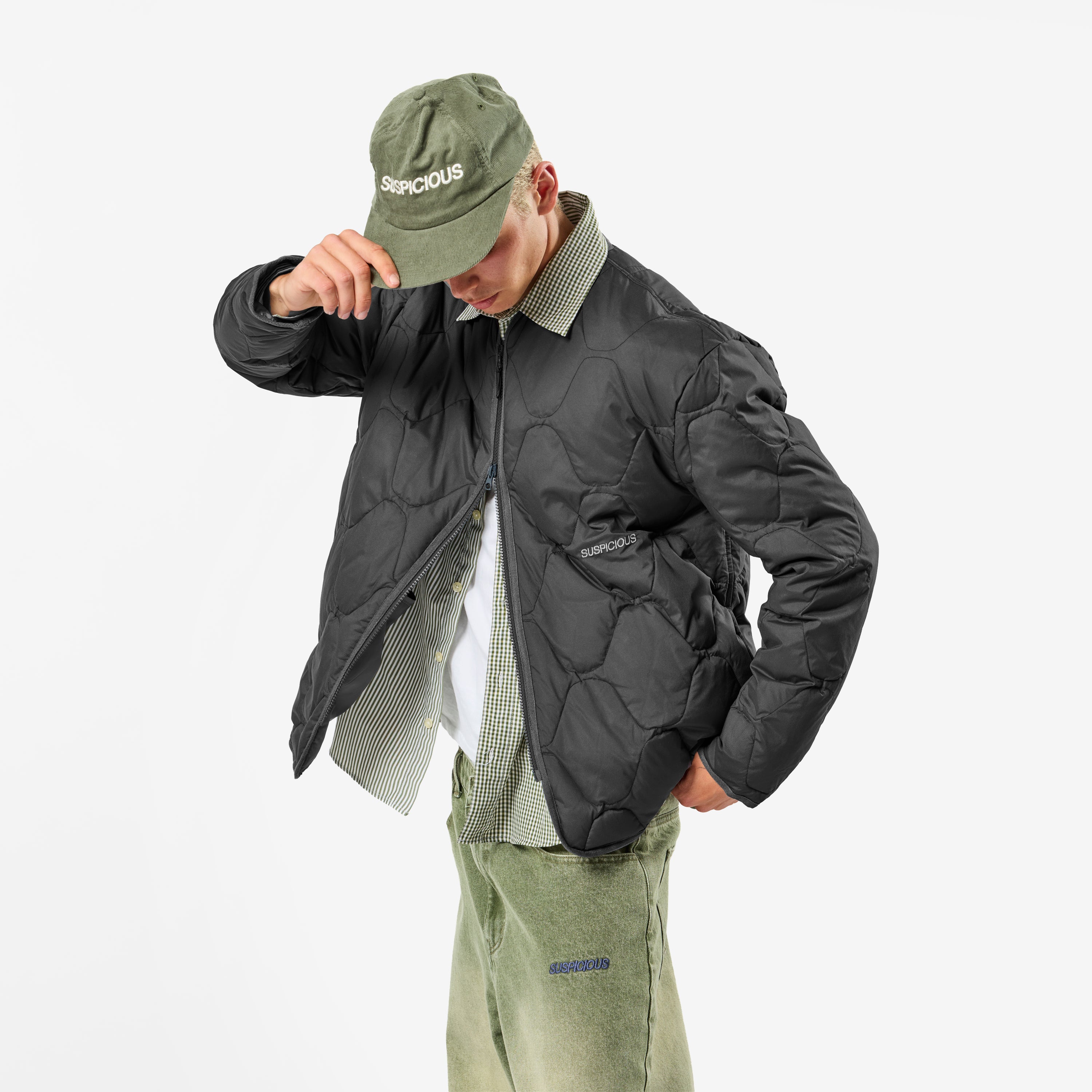 Essentials Quilted Jacket - Graphite – Suspicious Antwerp