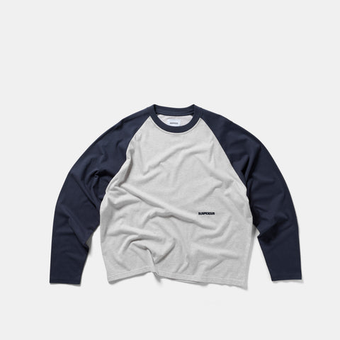End Of Summer / Essentials Raglan Longsleeve - Heather Grey & Nightfall