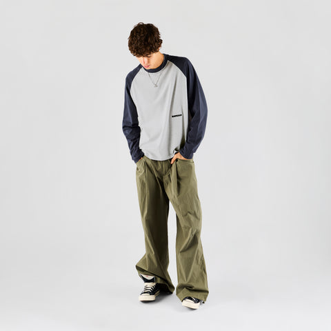 End Of Summer / Essentials Raglan Longsleeve - Heather Grey & Nightfall