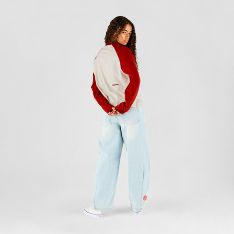 End Of Summer / Essentials Raglan Longsleeve - Off-White & Red