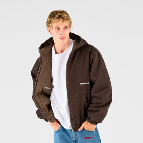 Fall 1 / Essentials Reversible Canvas Hooded Jacket - Espresso