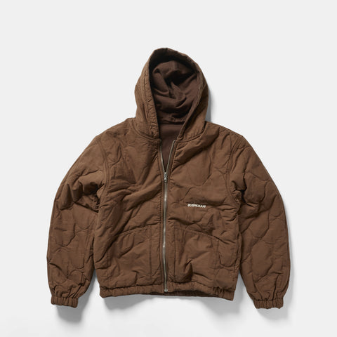 Fall 1 / Essentials Reversible Canvas Hooded Jacket - Espresso