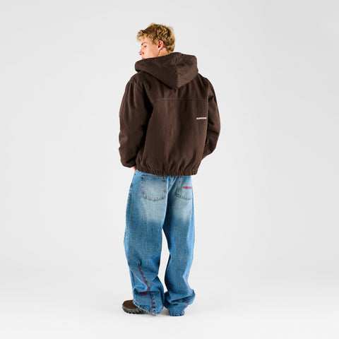 Fall 1 / Essentials Reversible Canvas Hooded Jacket - Espresso
