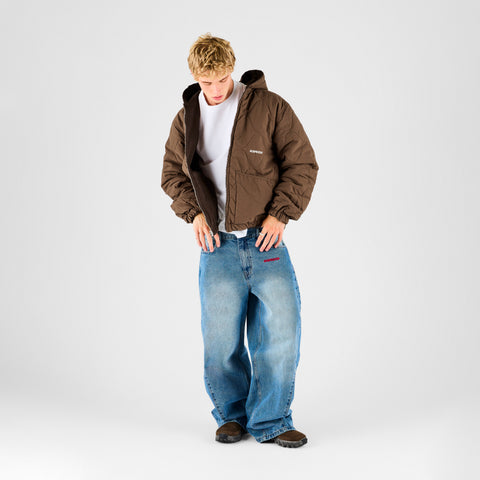 Fall 1 / Essentials Reversible Canvas Hooded Jacket - Espresso