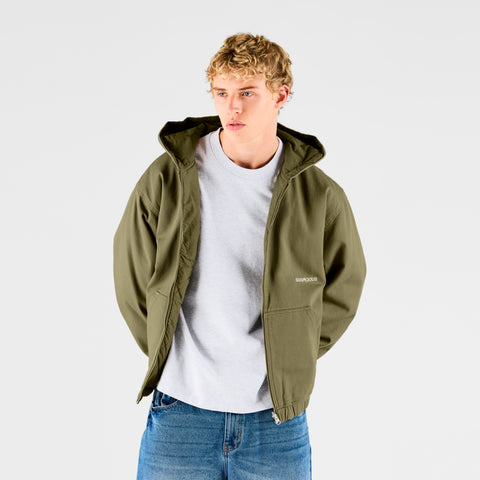 Fall 1 / Essentials Reversible Canvas Hooded Jacket - Lichen Green
